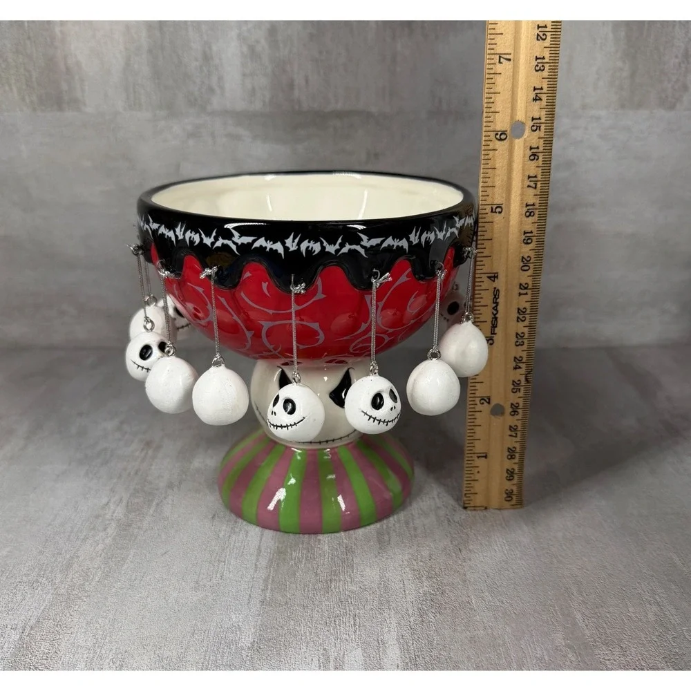 Disney Nightmare Before Christmas Jack Skellington Dangle Charm Pedestal Bowl